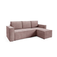 ECKSOFA Roda Rosa, Cord-Ecksofa mit Schlaffunktion - Rosa, Holzwerkstoff/Textil (248/150cm) - Bettso