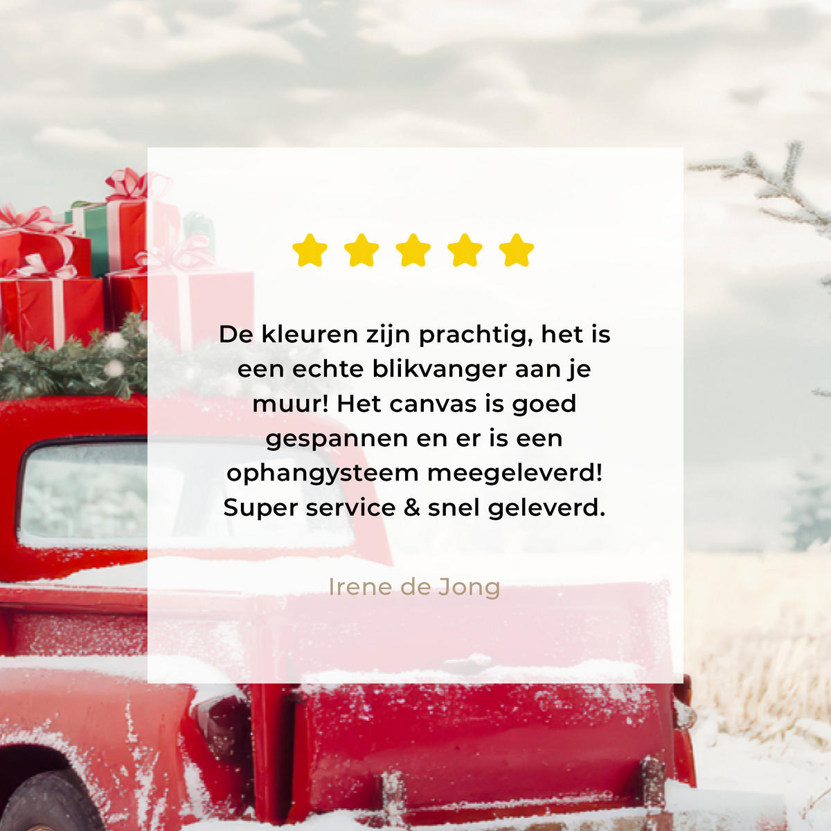 LEINWANDBILD Auto - Rot - Geschenke - Winter - Schnee - Weihnachten Deko Schlafzimmer 30x20 cm - Rot, Textil (30/20cm) - MuchoWow