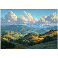 FOTOTAPETE Gebirge Landschaft Grün 400x280 cm - Multicolor, Papier (400/280cm) - Wallarena