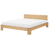 BETT mit Lattenrost 180x200 cm Heller Holzfarbton Royan - Hellbraun, Holz (180/200cm) - Beliani