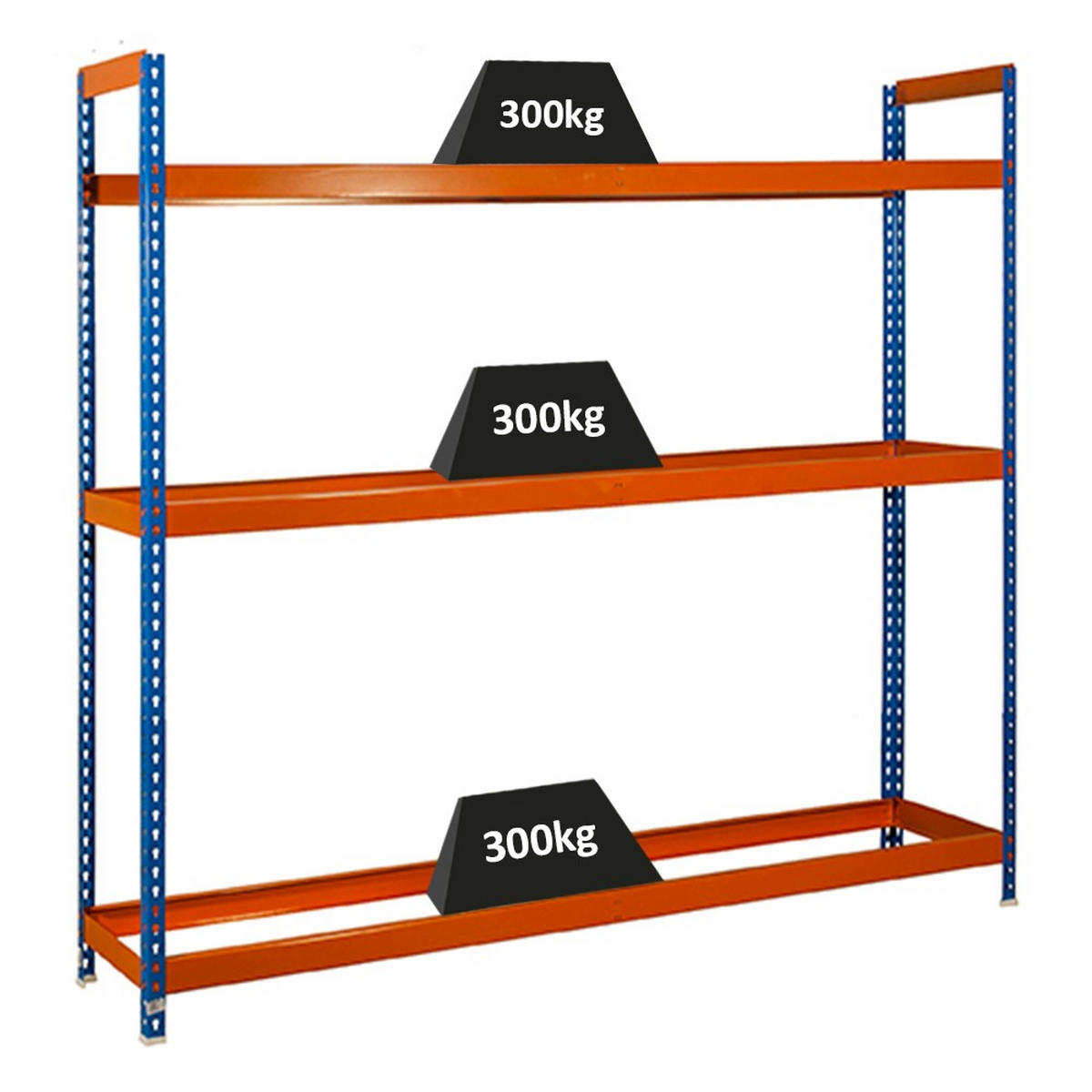 REIFENREGAL Big Metal Shark NO.6 HxBxT 200 x 150 x 45 cm 3 Ebenen 18 Reifen Blau/Orange - Blau, Metall (150/200/45cm) - PROREGAL