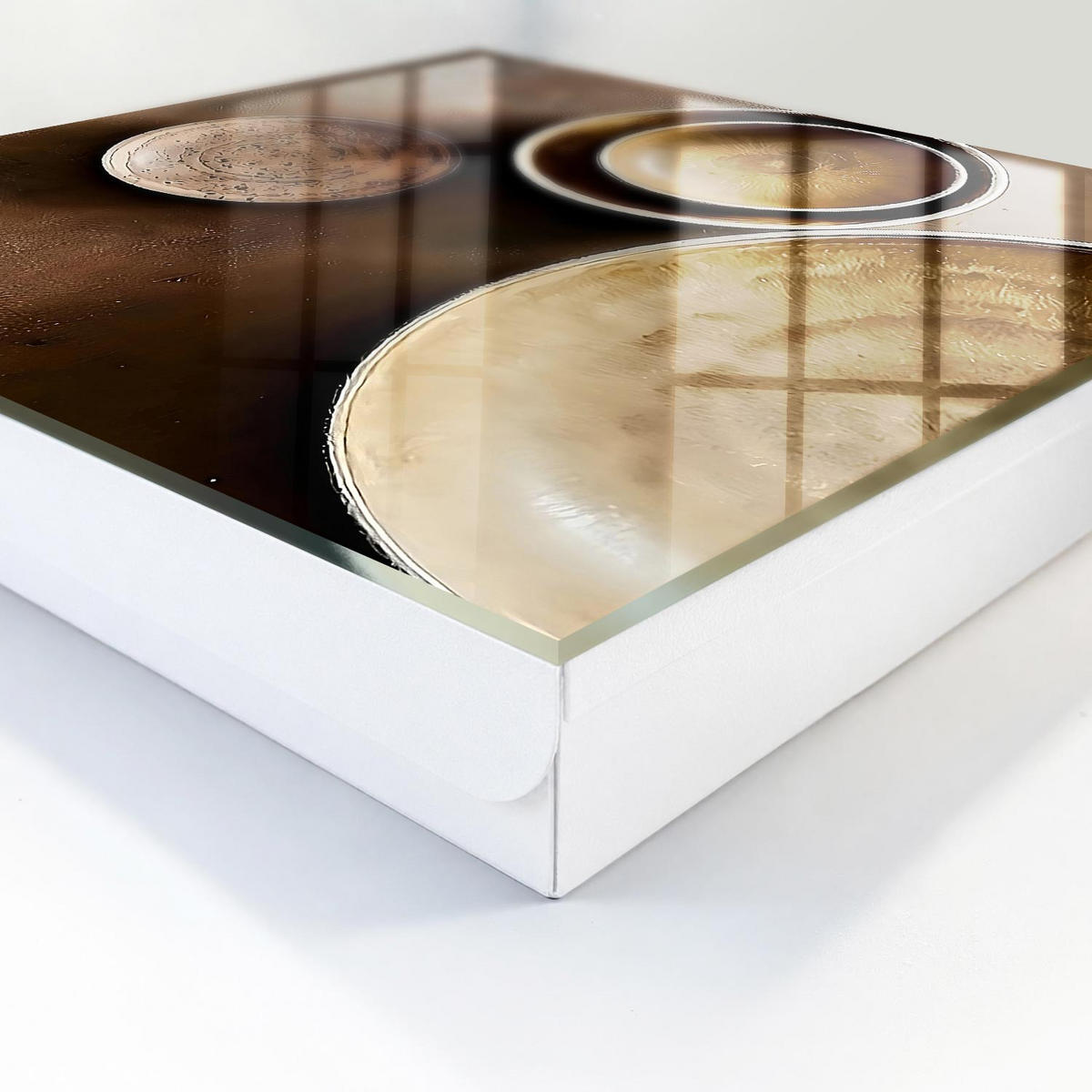 SCHLÜSSELBOX Weiß 30x30 cm – Türöffnung nach rechts - Braunes Set - Braun, Metall (30/30/5cm) - TULUP