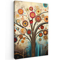 LEINWANDBILD Baum - Baum des Lebens - Farbe Deko Groß 90x140 cm - Braun, Textil (90/140cm) - MuchoWow