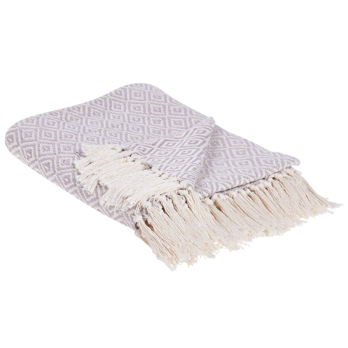DECKE Helles Beige Mityal 125/150 cm - Beige, Naturmaterialen/Textil (125/150cm) - Beliani