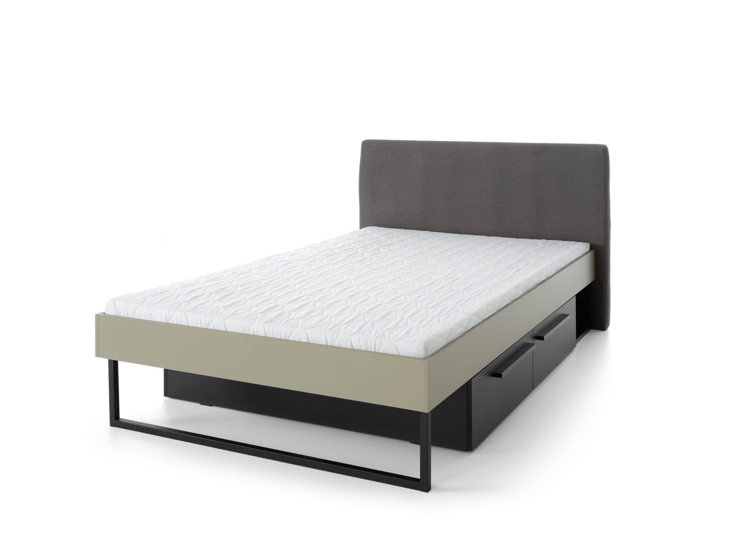 JUGENDBETT Sinus in Eukalyptus, Eiche & Schwarz Liegefläche 120 x 200 cm - Grün, Holzwerkstoff
