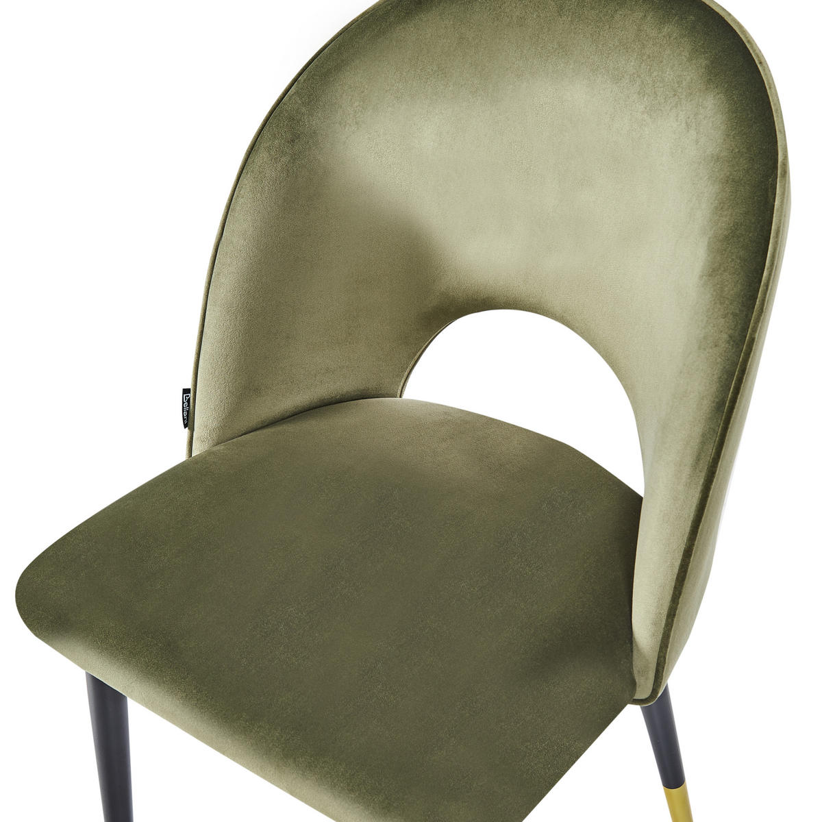 ÉTKEZŐSZÉK 2 darabos Szett Bársony olívazöld Magalia - olívazöld/fekete, textil (47/84/45cm) - Beliani