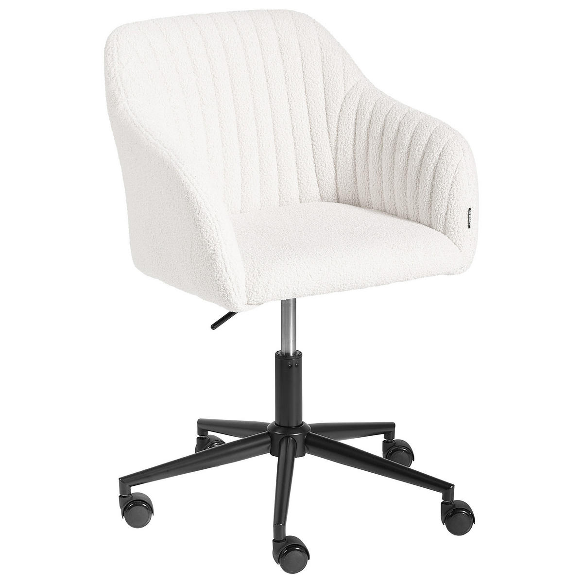 SCHREIBTISCHSTUHL Bouclé Cremeweiß Venice - Creme, Textil (64/79/64cm) - Beliani