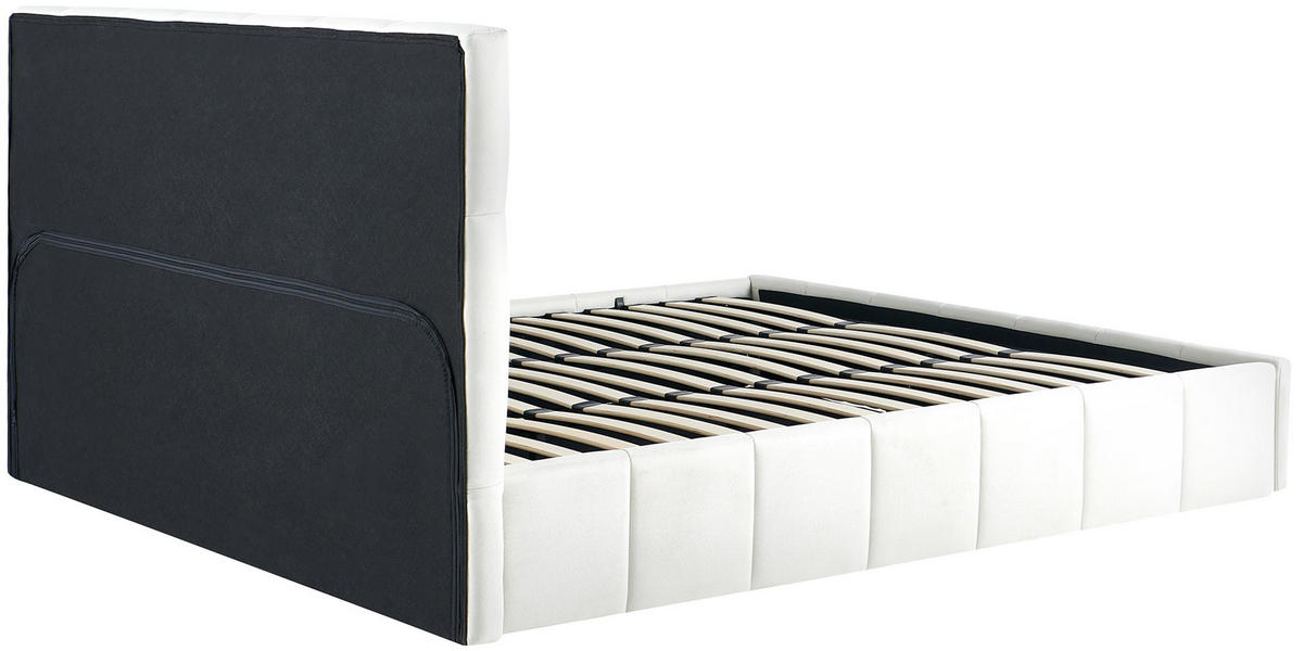 POLSTERBETT Negad Stoff Creme Bett 180x200 - Creme, Textil (180/200cm) - DELUKE