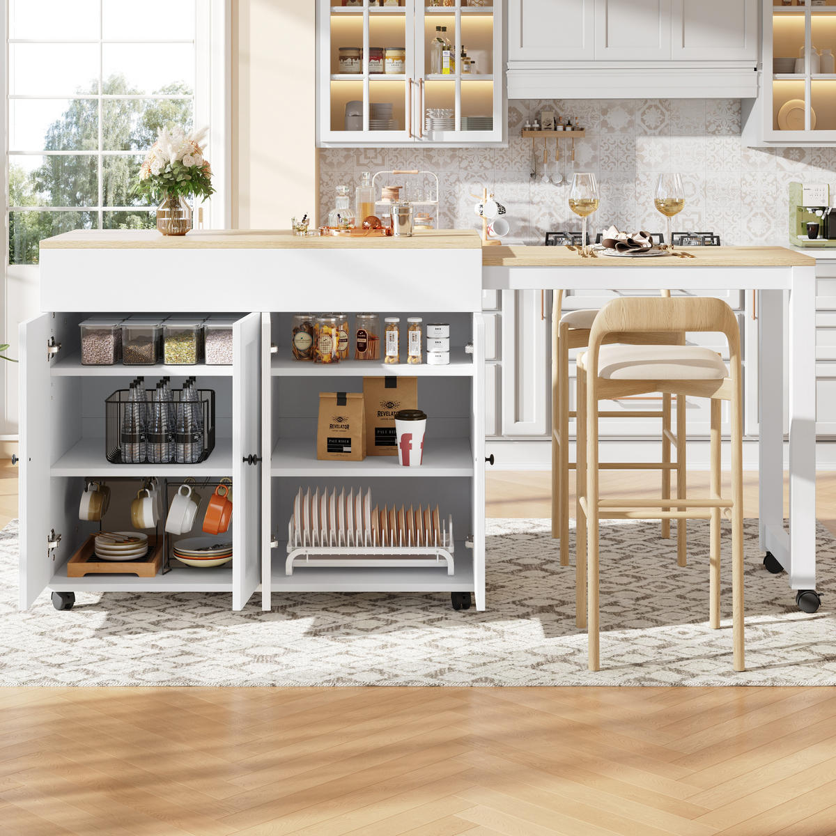 BARTISCH White - Weiß, Holz (50/94/118cm) - Urban Meuble