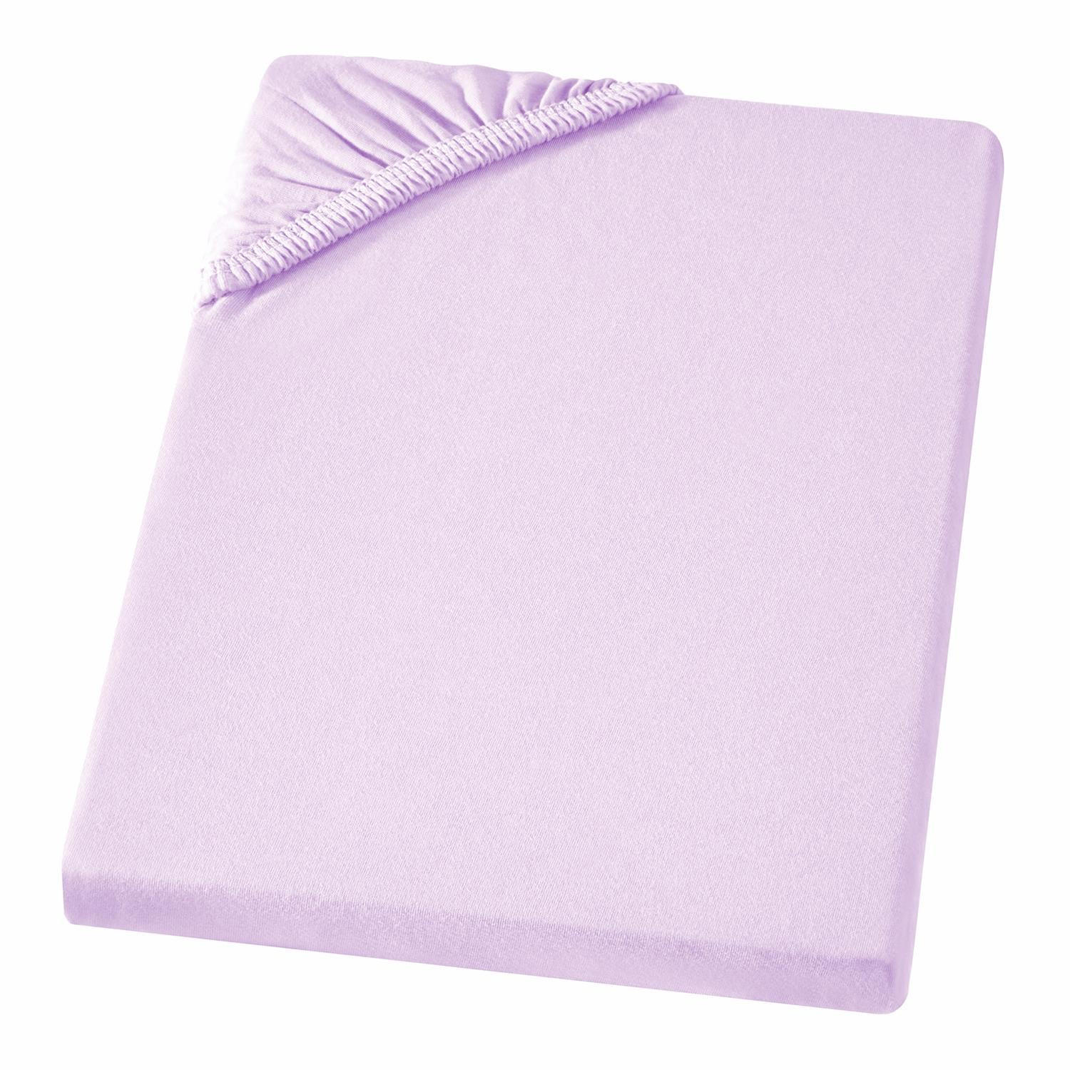 JERSEY-SPANNBETTTUCH 90x200 - 100x200 Große Bettlaken aus 100% Baumwolle, Spannbettlaken Laken Uni Flieder - Flieder, Textil (100/200cm) - Carpe Sonno