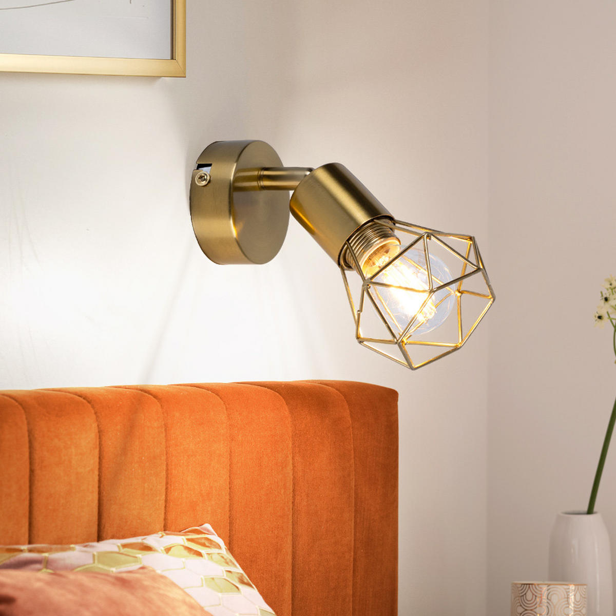 WANDLEUCHTE XARA Metall Gold - Goldfarben, Metall (8/13.5/13cm) - Globo Lighting