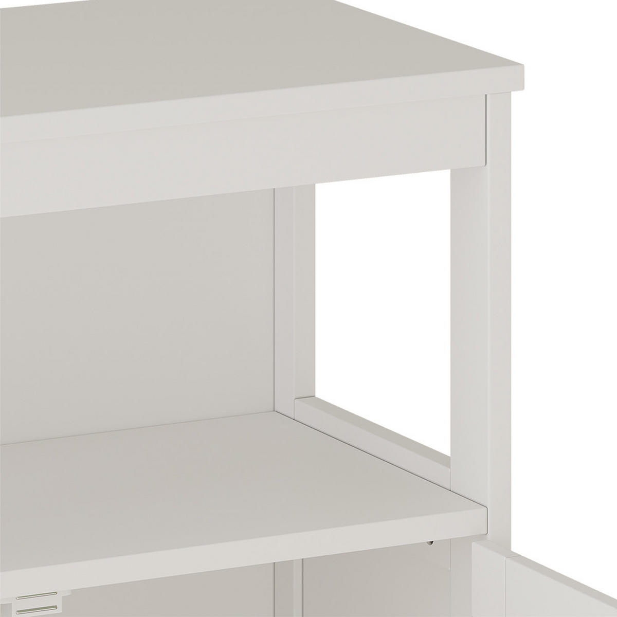 MIDISCHRANK Rosario Weiß 60 x 80 cm mit Türen und offenem Fach - Weiß, Holzwerkstoff (60/80/30cm) - Vicco