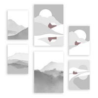 POSTER Set Mit 6 Naturtöne Landschaft Größe A3 & A4 Rahmenlos - Klar, Papier (29.7/1cm) - Nacnic