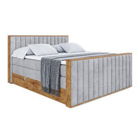 BOXSPRINGBETT mit Matratze H3|H4 und Lattenrost - LOLLI4-Z KING-140x200 - Grau Monolith - Grau, Holzwerkstoff (140/200cm) - ALTDECOR