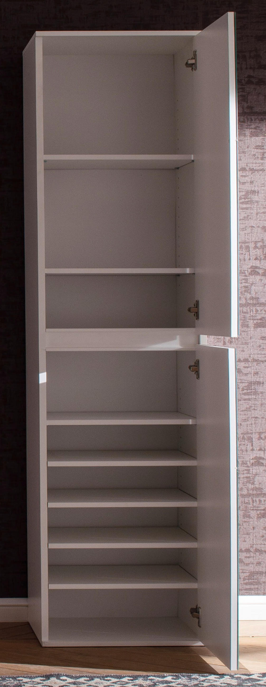 GARDEROBENSCHRANK weiß 37 x 191 cm, Schuhschrank mit Spiegeltüren - Weiß, Glas/Holzwerkstoff (37/191/34cm) - Top.Furn