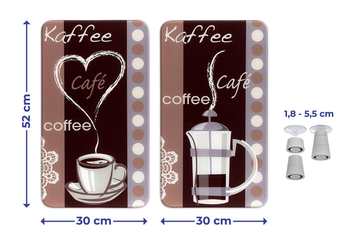 HERDABDECKPLATTEN für alle Herdarten Coffee Flavour 52/30 cm - Braun, Glas (30/52cm) - Maximex