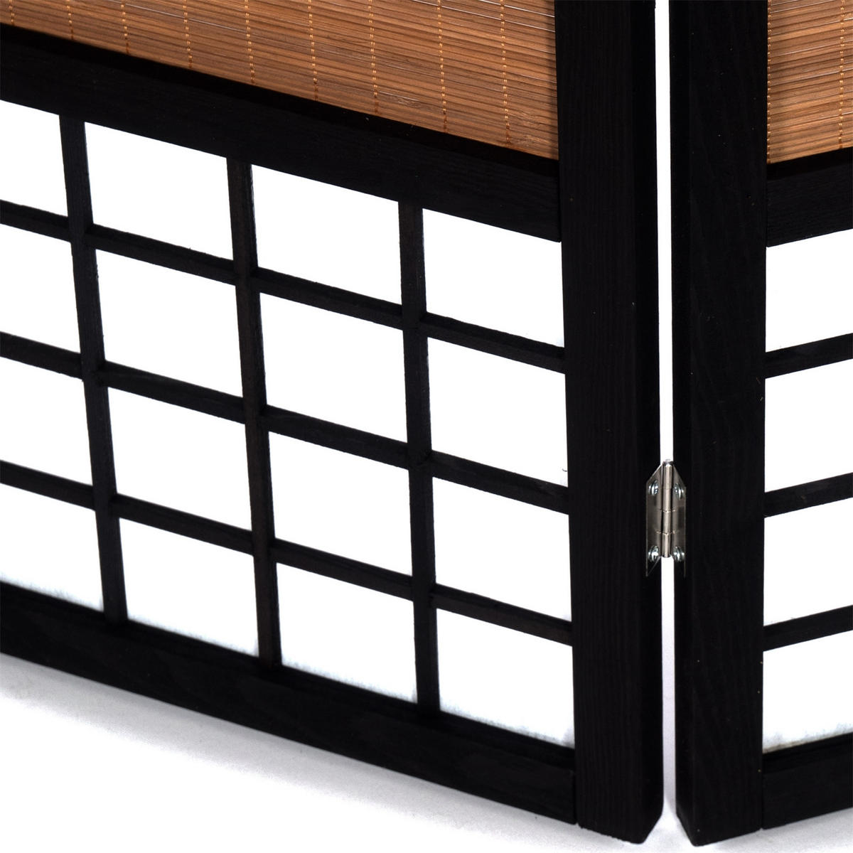 RAUMTEILER Osaka 3-tlg. Bambus, Reispapier - Schwarz, Holz (120/170/2cm) - CREEDWOOD