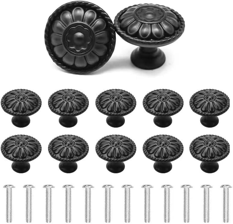 SCHRANKKNOPF Schwarz 12er-Set 30 mm - Schwarz, Metall (0.3/2.6/0.3cm)