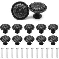 SCHRANKKNOPF Schwarz 12er-Set 30 mm - Schwarz, Kunststoff (3/2.5/3cm)
