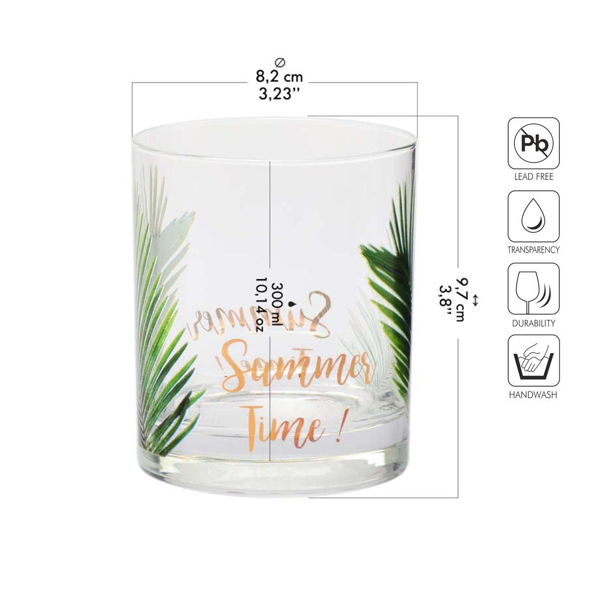 GETRÄNKEGLÄSER DECO SUMMER TIME, 6ER-SET, 300 ML - Transparent, Glas (0.3L) - Krosno Glass