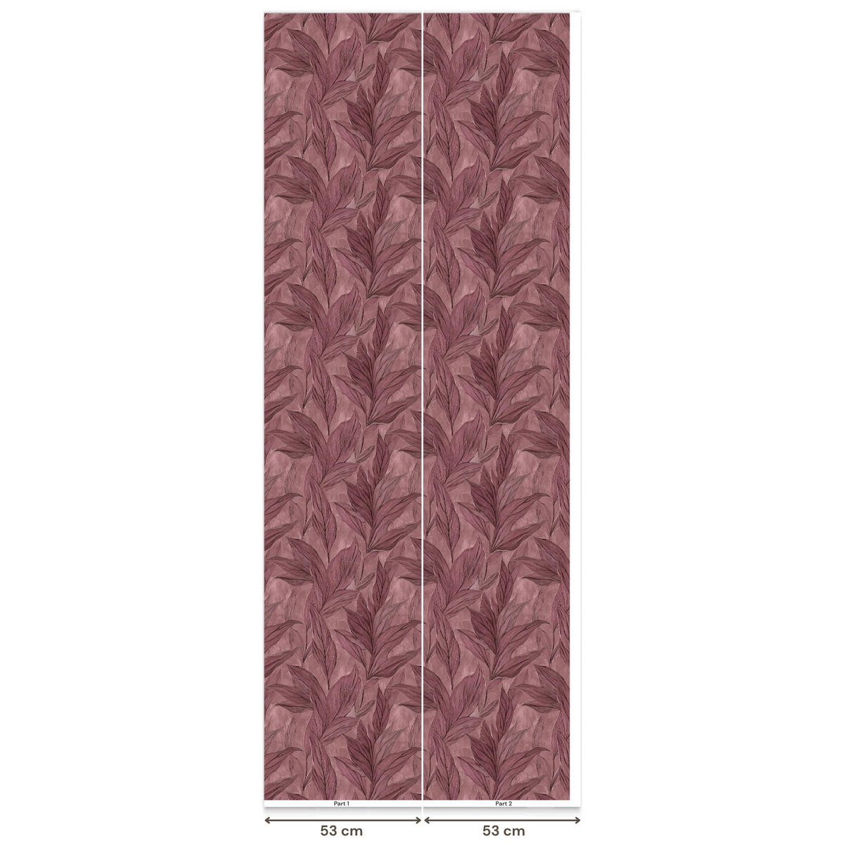 TAPETE - Blätter - Muster - Lila - 100x240 cm - Altrosa, Papier (100/240cm) - OnlyWow