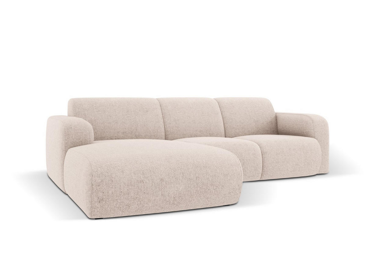 ECKSOFA links Molino aus Chenille-Stoff beige 4 Sitzplätze - Beige, Textil (170/250cm) - Micadoni