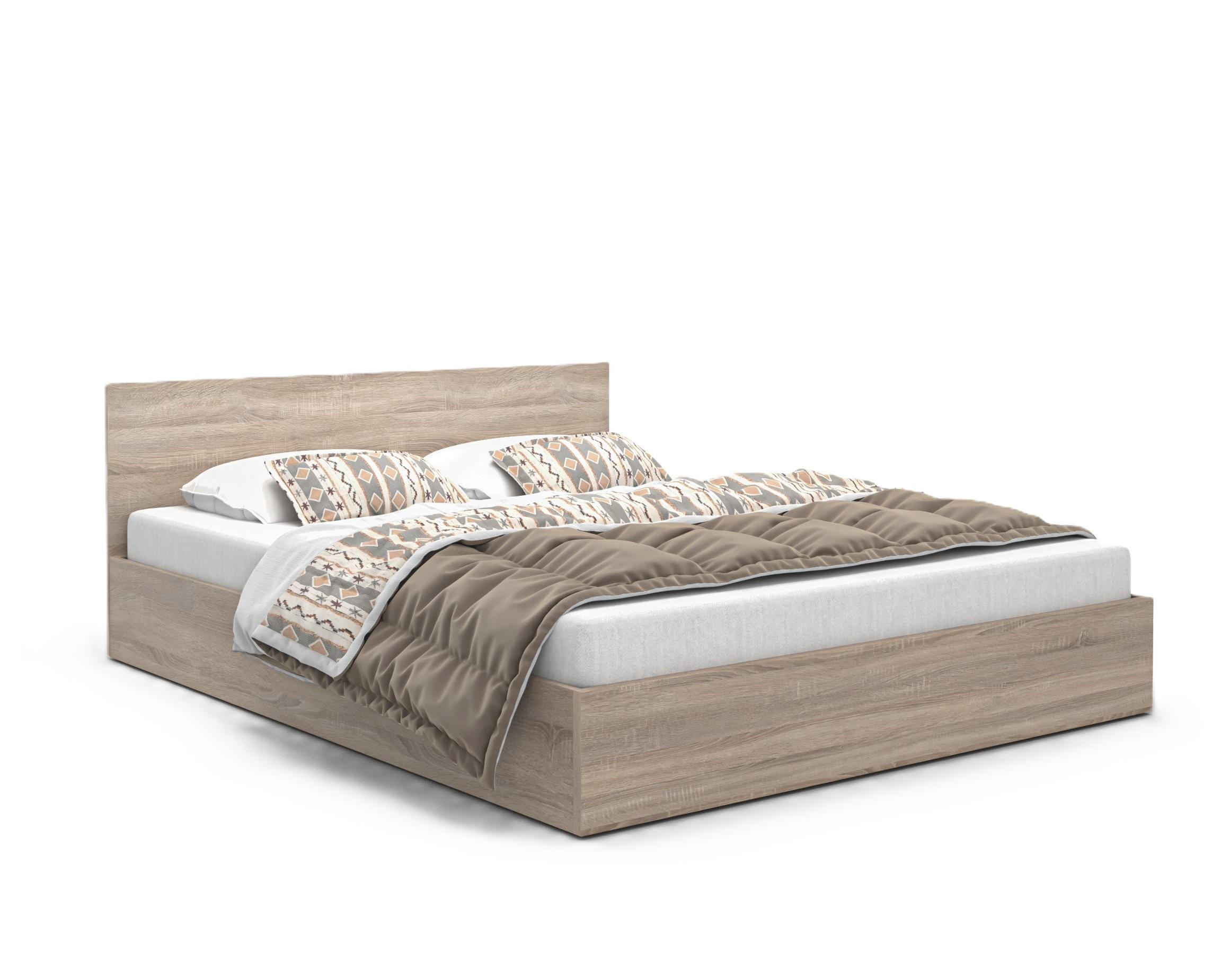 BETT Sonoma Eiche ALDO Mit Matratze Und Bettkasten 120x200 cm - Beige, Textil (120/200cm) - Sepro Meble