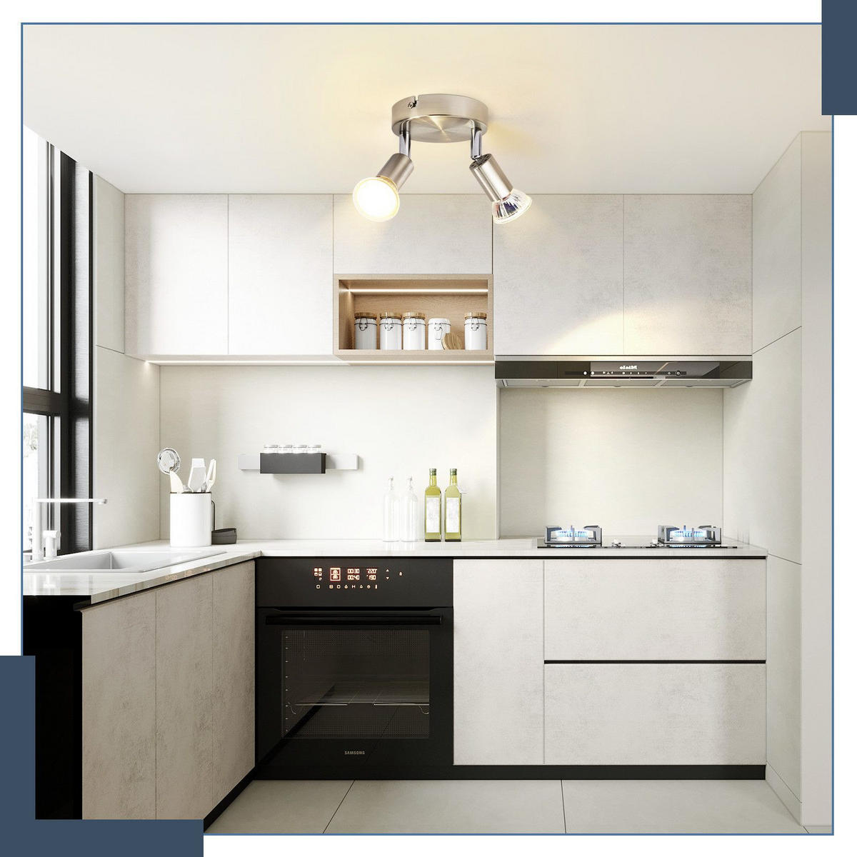 STRAHLER Gelegenheit 2-flammig 12/12/10.4 cm - Chromfarben, Metall (8.5/8.5/9.5cm) - ZMH