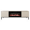 TV-LOWBOARD Ozmi 2K EF mit Kamin - Kaschmir/Schwarz, Holzwerkstoff/Metall (174/52/40cm) - MIRJAN24