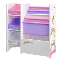 KINDERREGAL Vimianzo - Lila/Weiß, Holzwerkstoff/Textil (65/60/30cm) - [en.casa]