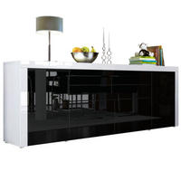SIDEBOARD La Paz Schwarz Hochglanz / Weiß Hochglanz - Schwarz Hochglanz, Holzwerkstoff (200/72/35cm) - Vladon
