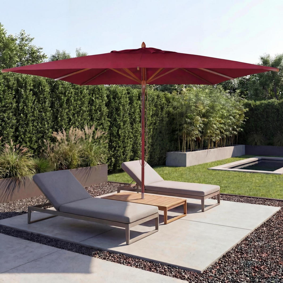 SCHIRMBEZUG C57B Bordeaux - Bordeaux, Textil (300/300cm) - MCW