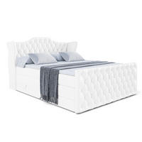 BOXSPRINGBETT VILA-Z KING - 120x200 - H3/H4 - Weiß Hochglanz - Weiß Hochglanz, Holzwerkstoff (120/200cm) - ALTDECOR