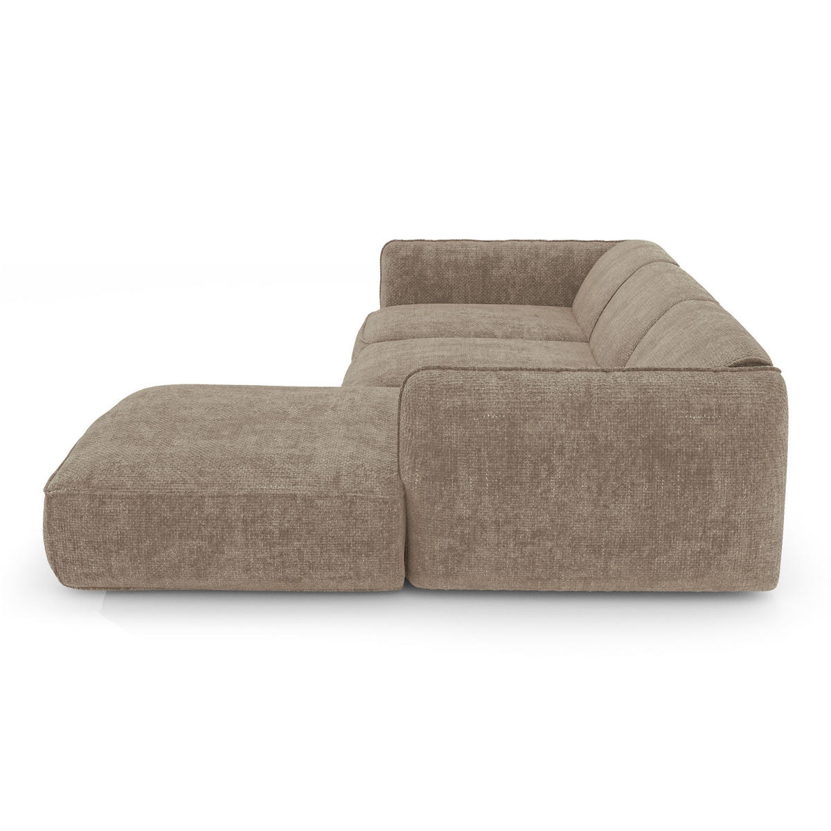 ECKSOFA RECHTS Rastervelours Beige 272cm - Taupe, Textil (272/165cm) - Sia Home