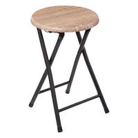 KLAPPHOCKER in Holzoptik, Stahl, MDF, Braun, 46.5 cm - Braun, Metall (30/46/30cm) - 5five Simply Smart
