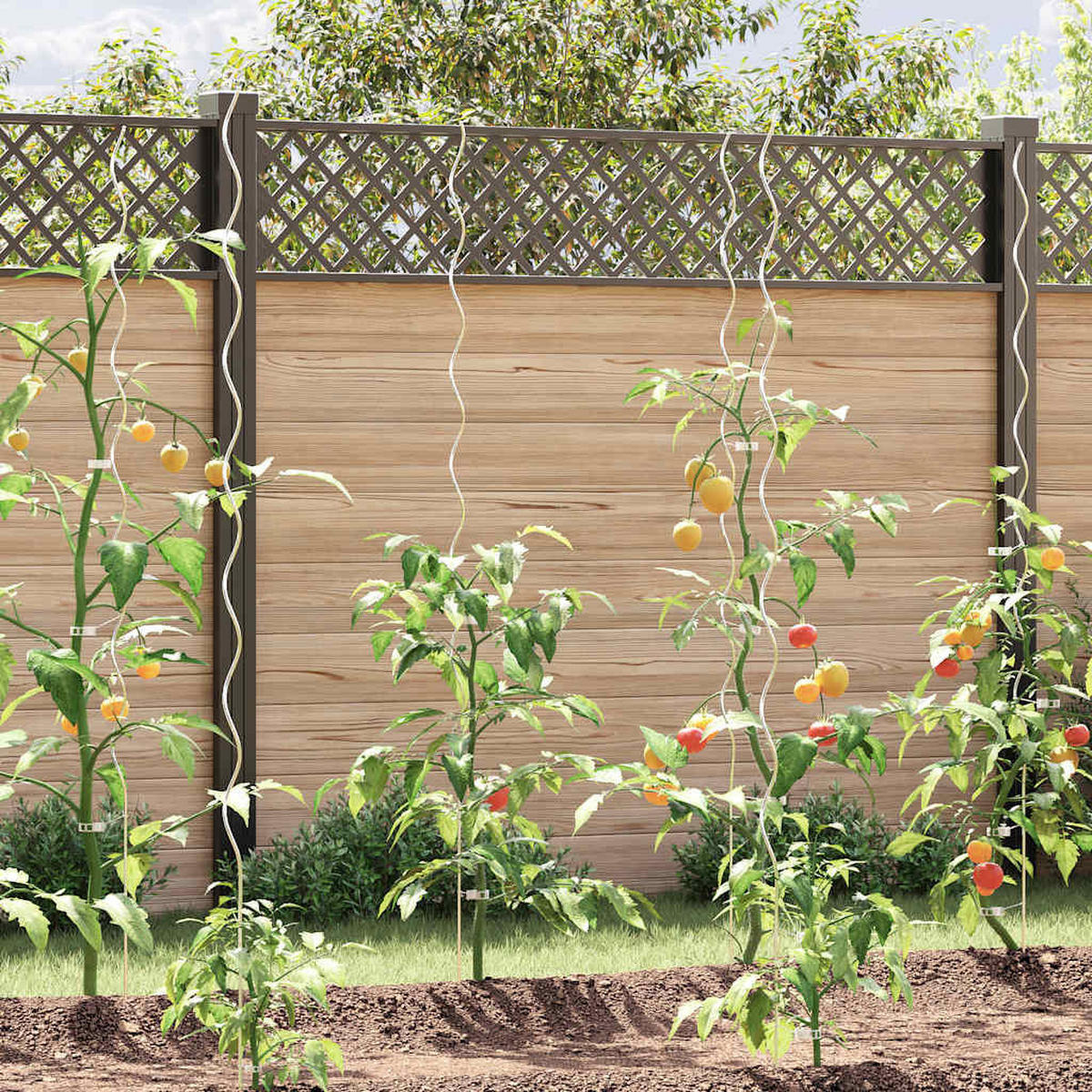 TOMATEN-SPIRALSTÄBE 20er set 170 Cm Verzinkter Stahl - Silberfarben, Metall (1/170/170cm) - vidaXL