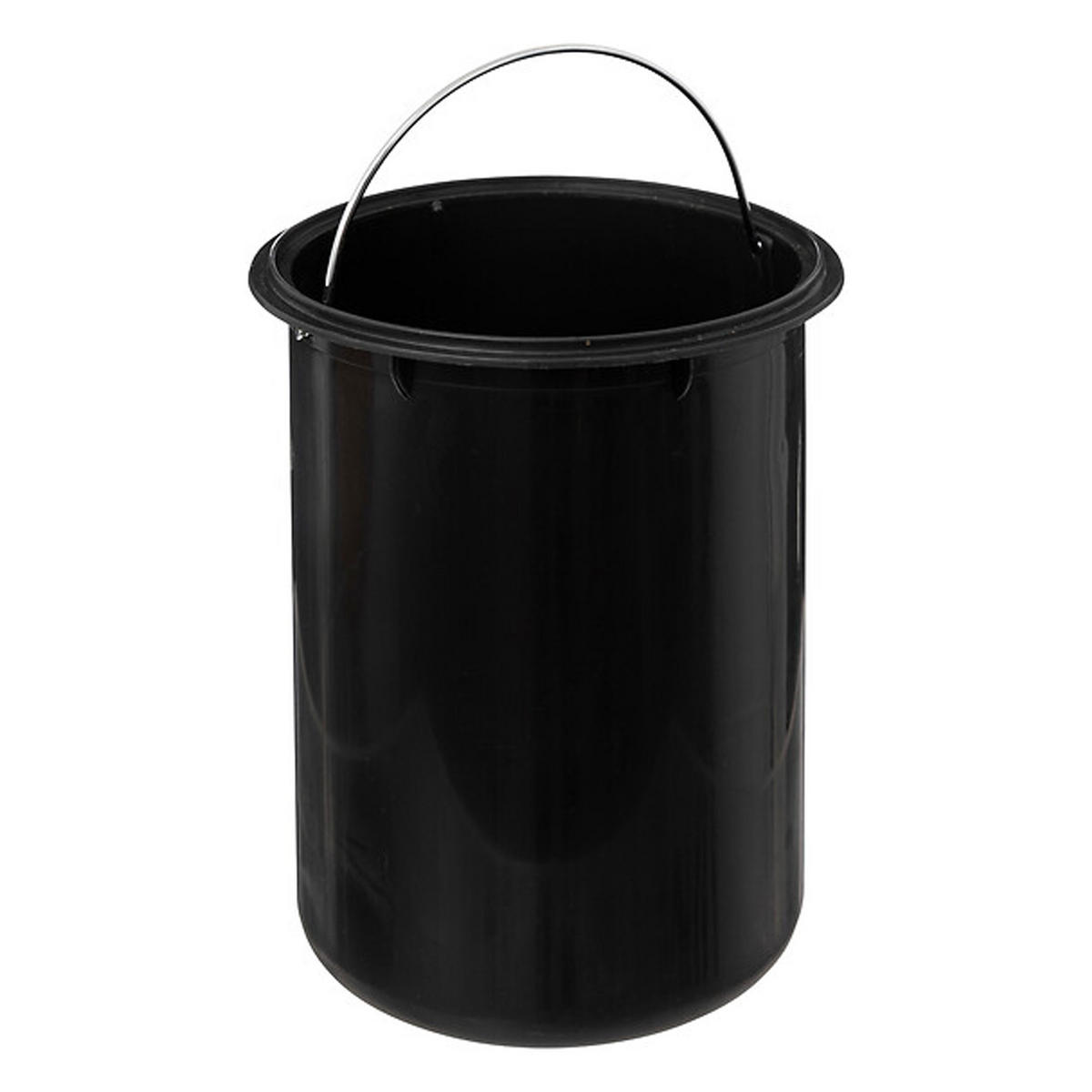 ABFALLEIMER Lea, mit Soft Close, Weißblech, Kunststoff, Bambus, Schwarz marmoriert, 3 L - Schwarz, Metall (16.8/25/16.8cm) - 5five Simply Smart