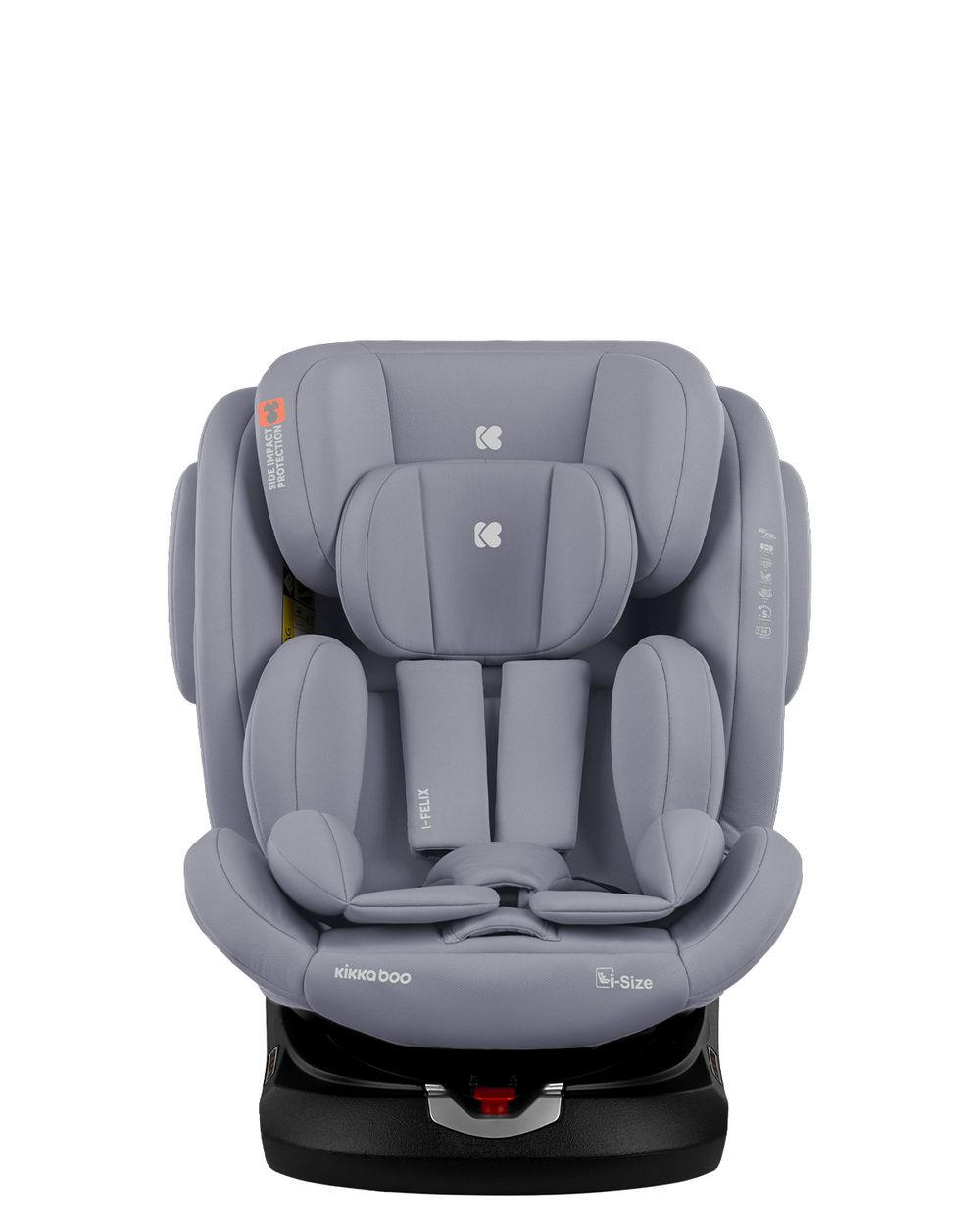 KINDERSITZ i-Felix i-Size hellgrau (40-150cm) Isofix Top Tether 360 Grad Drehung - Hellgrau, Kunststoff (48/59/48cm) - Kikka boo
