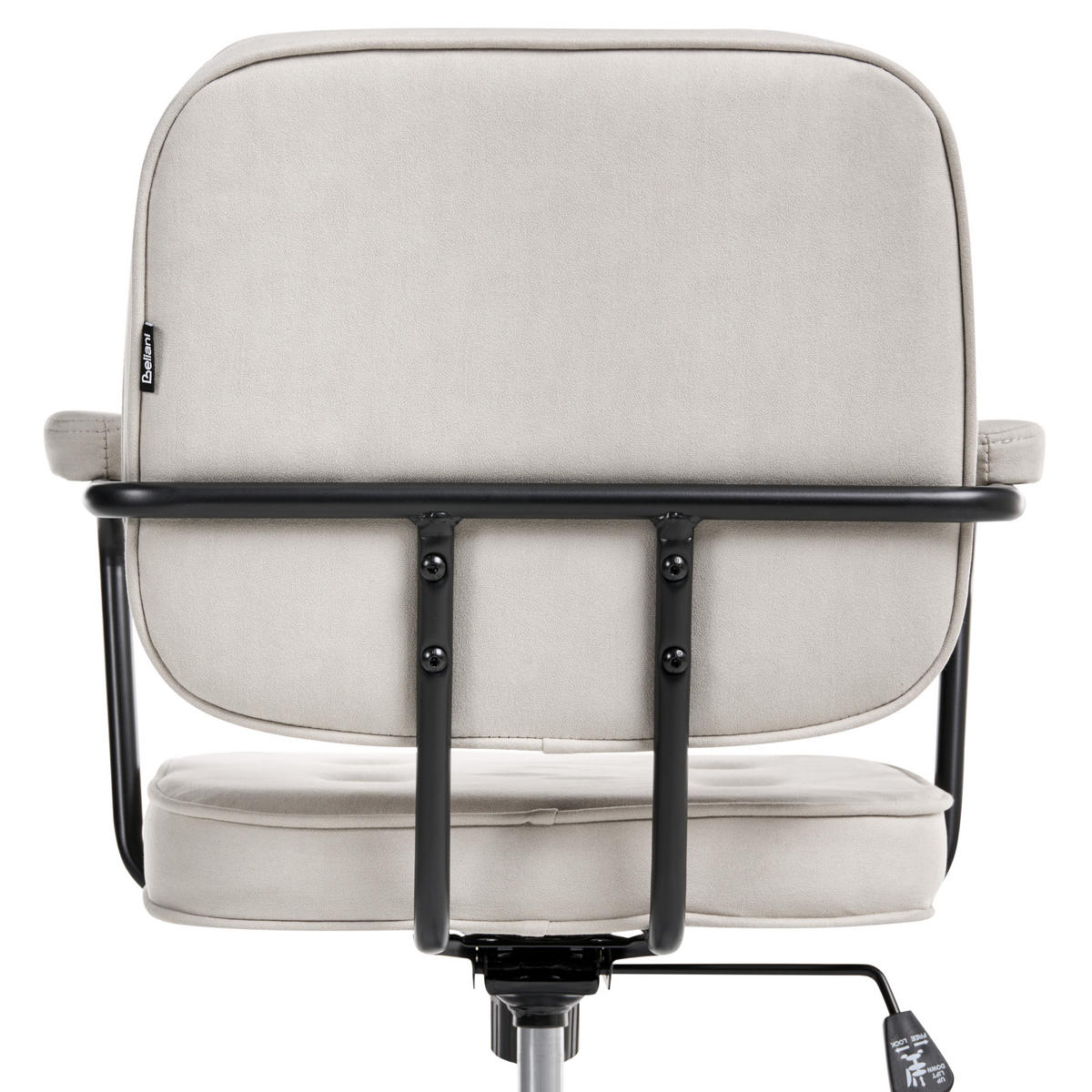 SCHREIBTISCHSTUHL Hellbeige Pawnee - Beige/Schwarz, Textil (62/88/43cm) - Beliani