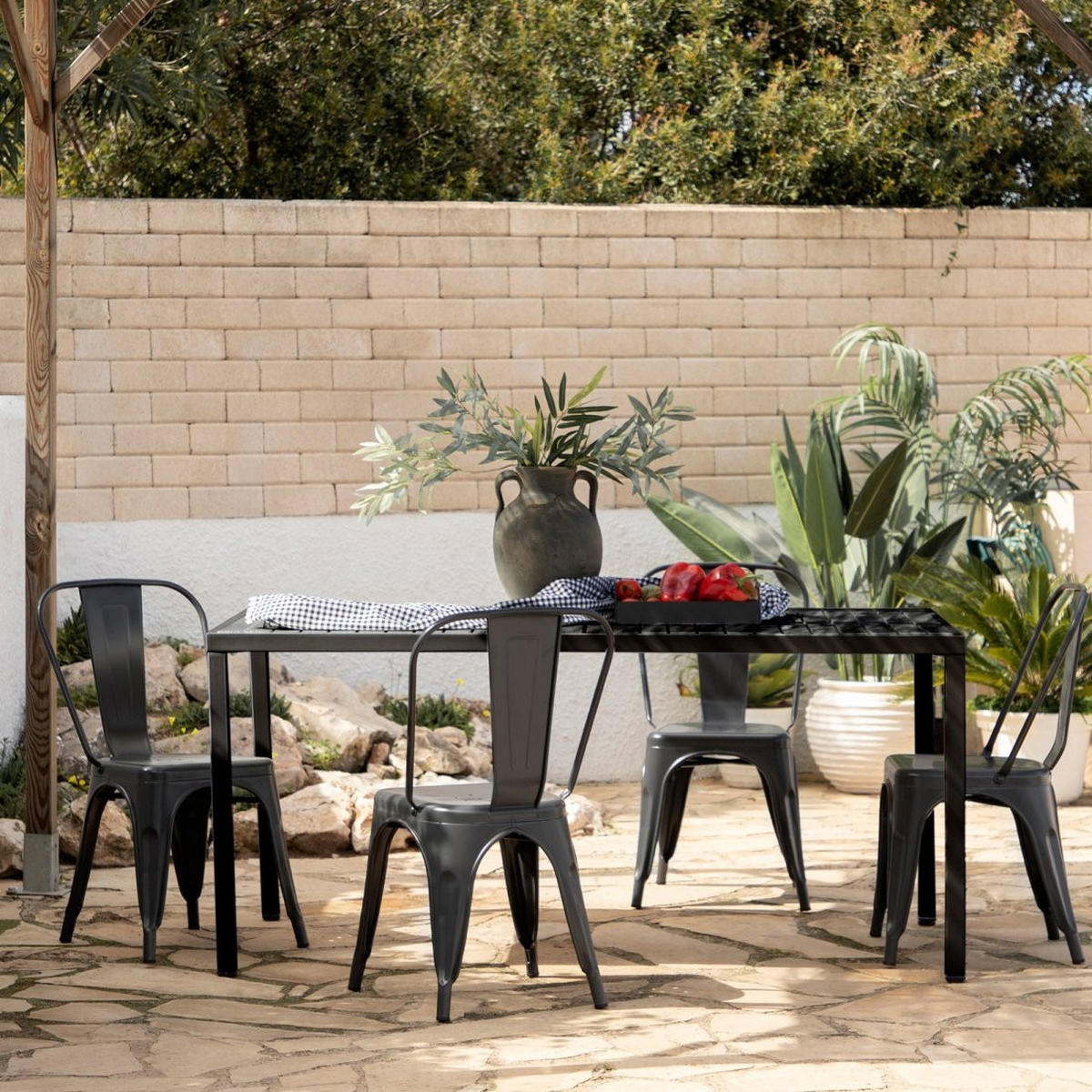 ESSTISCH Jastorf Grau 165 cm x 76 cm - Grau, Kunststoff (85/165/76cm)