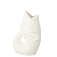 BLUMENTOPF FISCH AUßENBEREICH Weiß - Weiß, Glas/Naturmaterialien (15/35cm) - J-Line