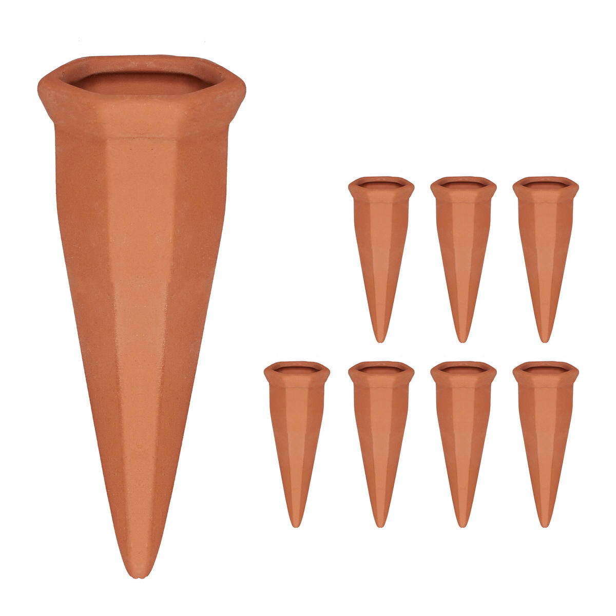 8XTONKEGEL - Hellbraun, Keramik (5/13/4.5cm) - Relaxdays