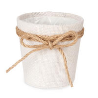BLUMENTOPF Jute geflochten Ø 10 cm - Weiß, Kunststoff (10/11cm)