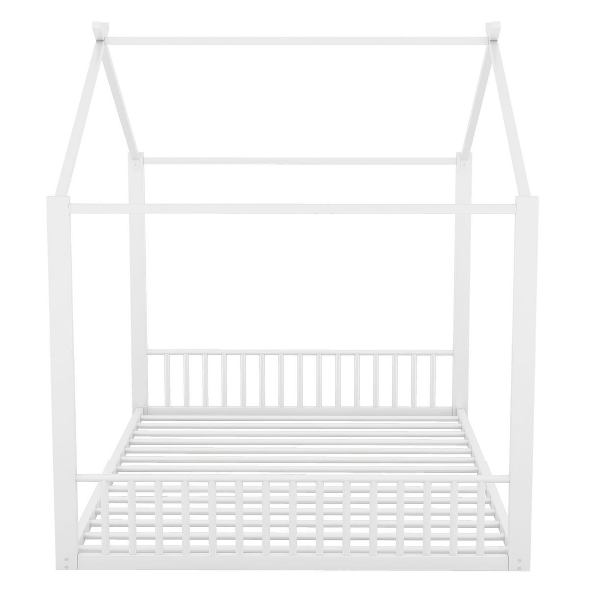 HAUSBETT 140/200 cm weiß aus Metall - Weiß, Metall (140/200cm) - OKWISH