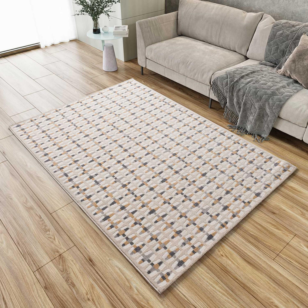 Thumbnail - Atticgo Webteppich, Beige, Textil, Grafikmuster, Rechteckig, 133x190 cm, Oeko-Tex® Standard 100, für Fußbodenheizung gee...