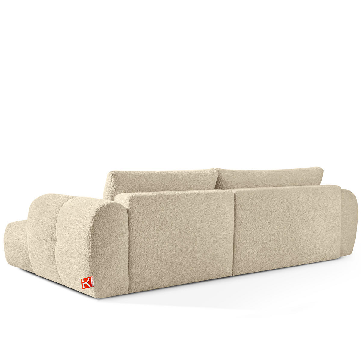 ECKSOFA LINKS LIRA, Hellbeige, Bouclé - Beige, Holz/Holzwerkstoff (295/112cm) - KONSIMO®