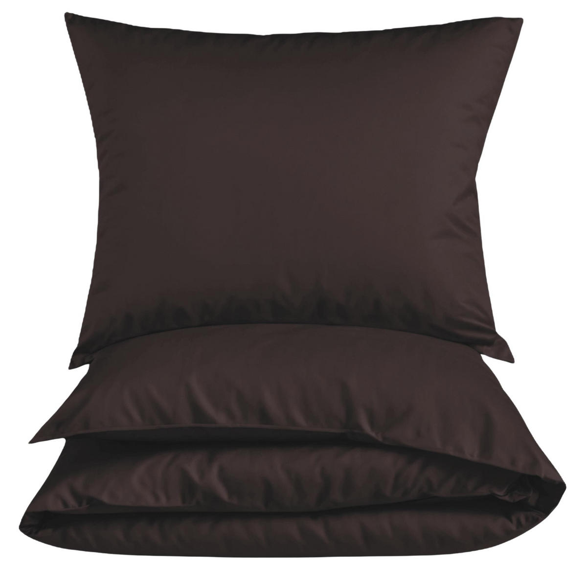 BETTWÄSCHE 155x220 Renforce Bettbezug aus 100% Baumwolle - Braun einfarbig - Braun, Textil (155/220cm) - Carpe Sonno