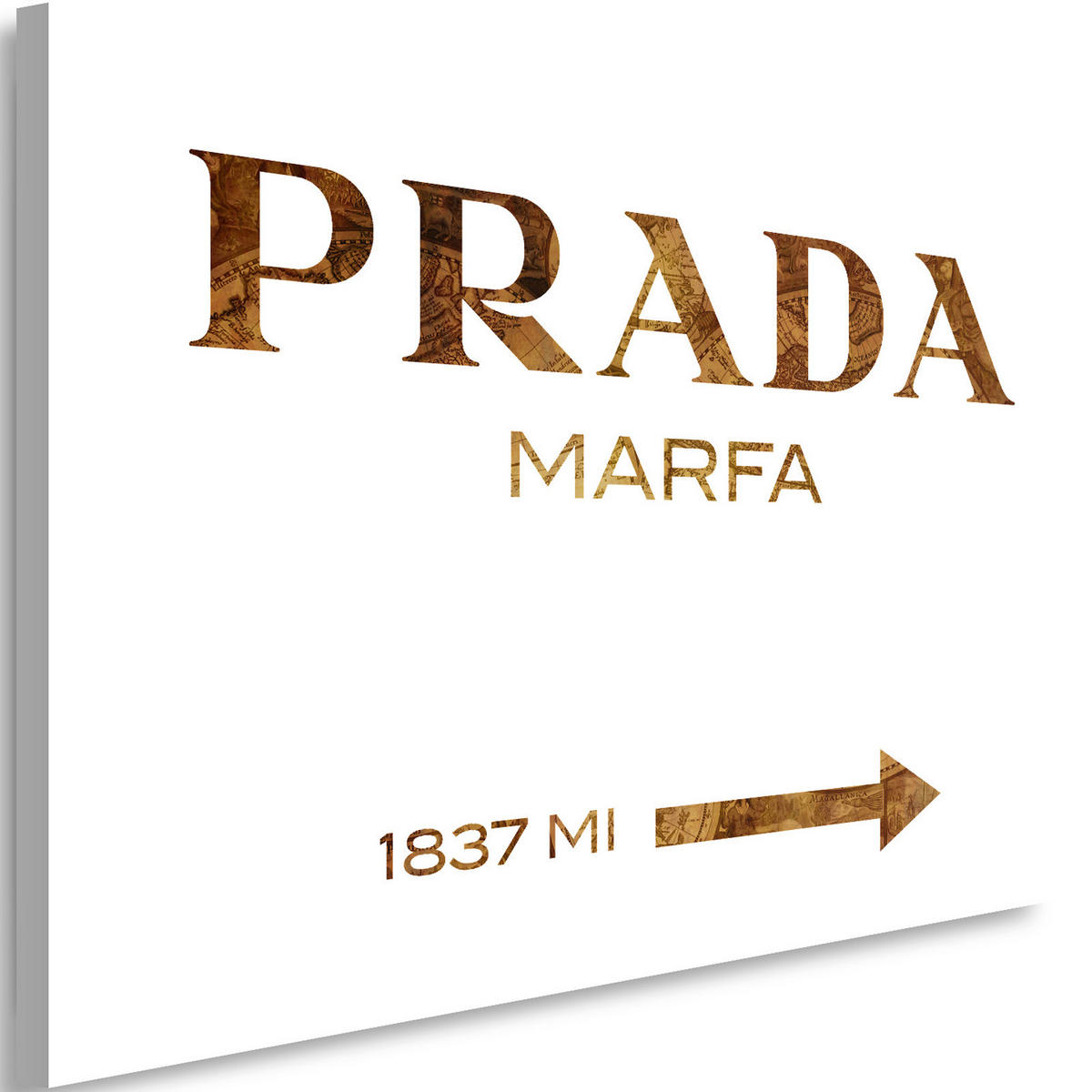 WANDBILD mit inschriften braun - Weiß, Textil (60/40cm) - Feeby