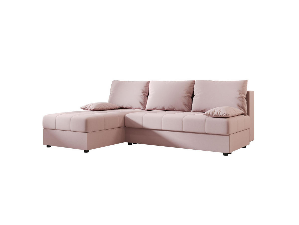 ECKSOFA MOS L Cosmic 14 Links mit Schlaffunktion - Rosa, Textil (200/143cm) - Bedante