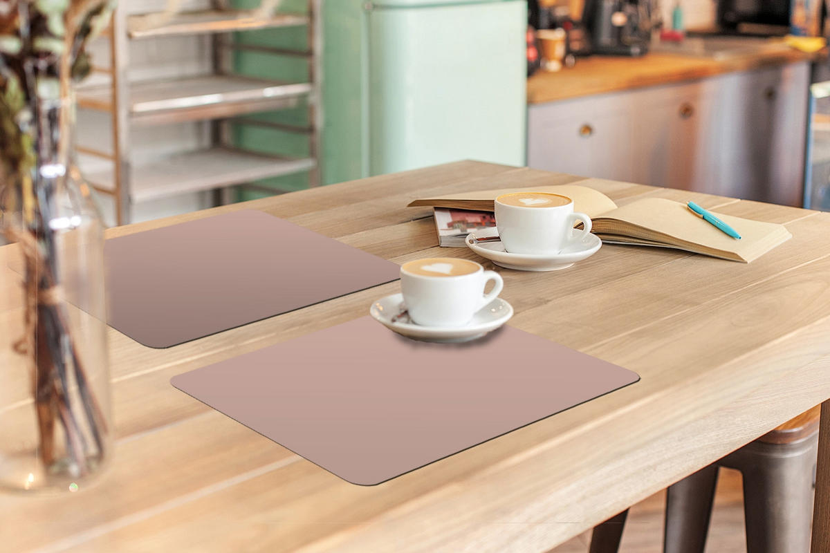 PLATZSETS 6er-Set Rosa - Palette - Einfarbig - Einfarbig rosa 45x30 cm Tischset - Altrosa, Kunststoff (0.3/45/30cm) - MuchoWow